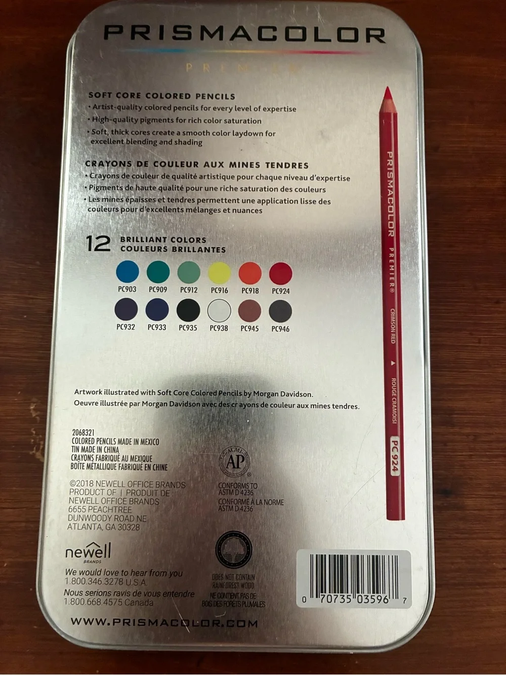 New Prismacolor Premier Soft Core Colored Pencils 12 Count Tin